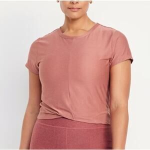 Old Navy Womens Mauverose CloudMotion Twist Front TShirt Tee NEW Plus Size 2X